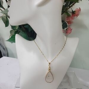 MUSTARD SEED GOLD Teardrop Pendant Necklace HANDMADE